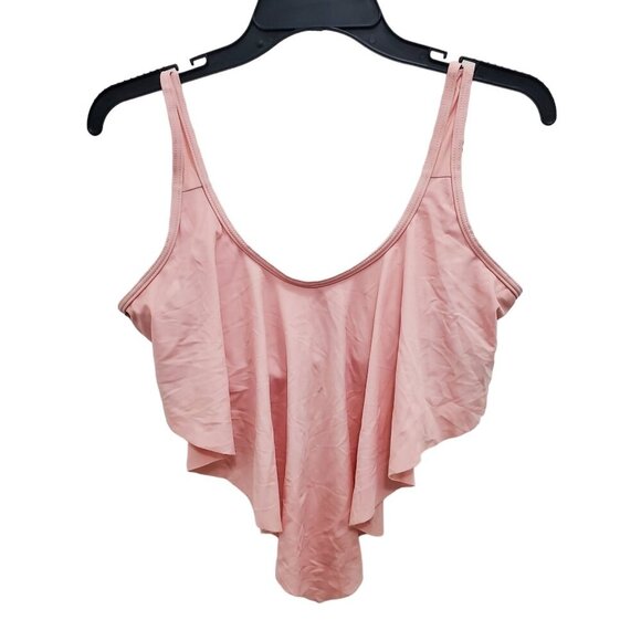 Unbranded Women's Baby Barbie Pink Adjustable Tie Back Flounce Bikini Top Size M - Picture 1 of 6